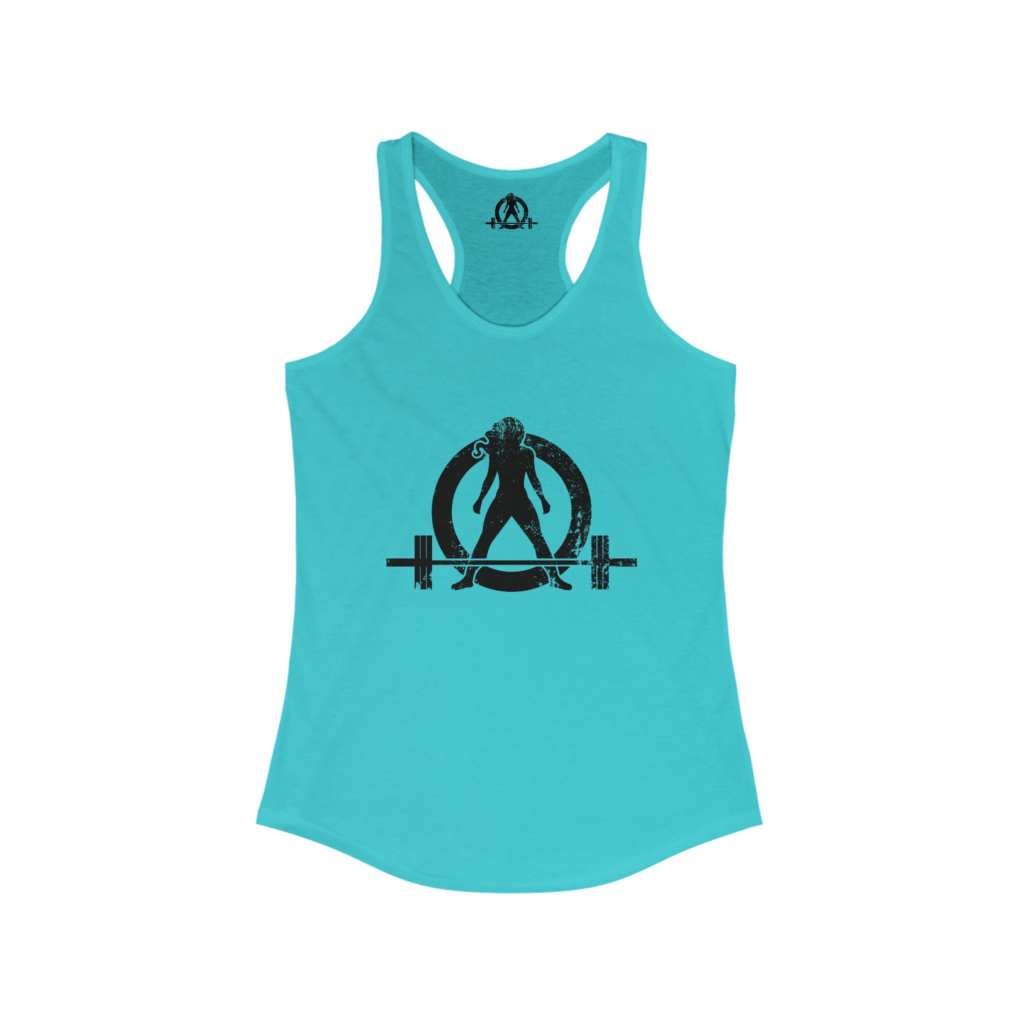 I Workout To Burn Off The Crazy - Women's Ideal Racerback Tank - Black Font - Print on Front & Back