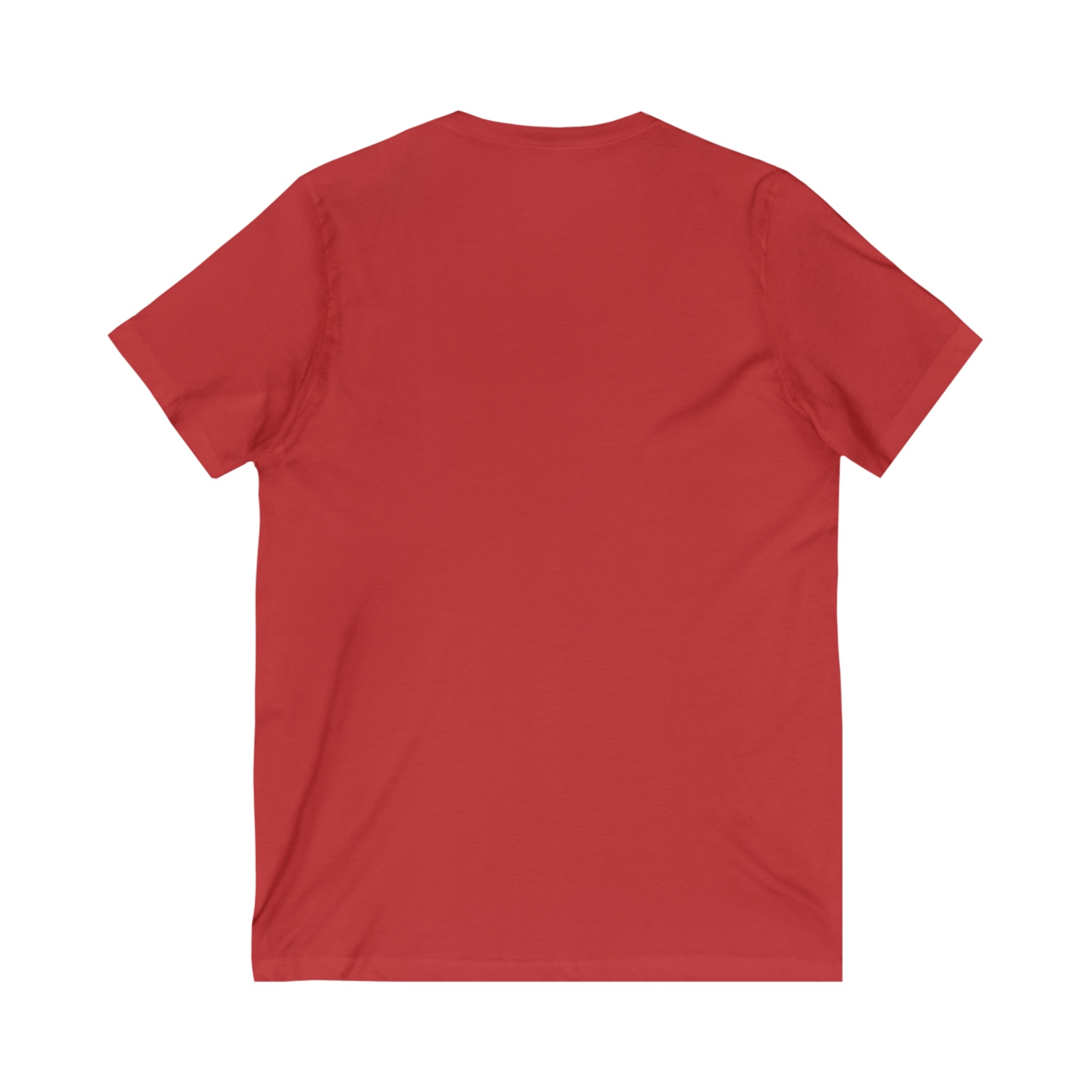 Lift Heavy Shit - Unisex Jersey Short Sleeve V-Neck Tee - White Logo Plain Back