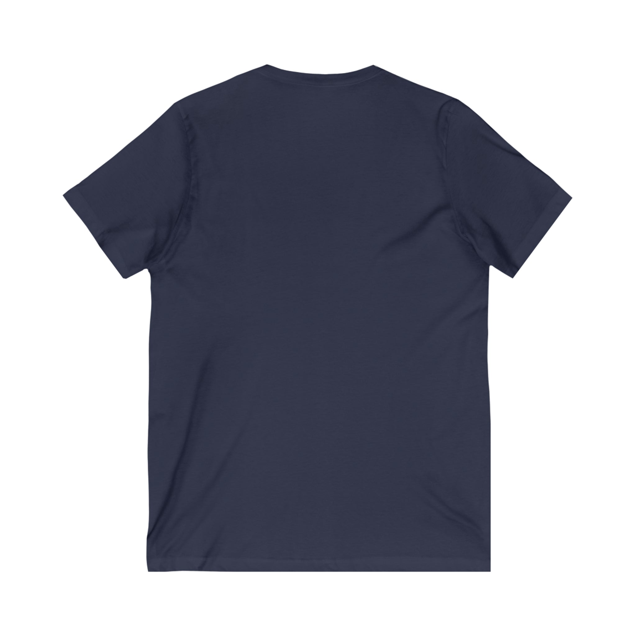 Lift Heavy Shit - Unisex Jersey Short Sleeve V-Neck Tee - White Logo Plain Back