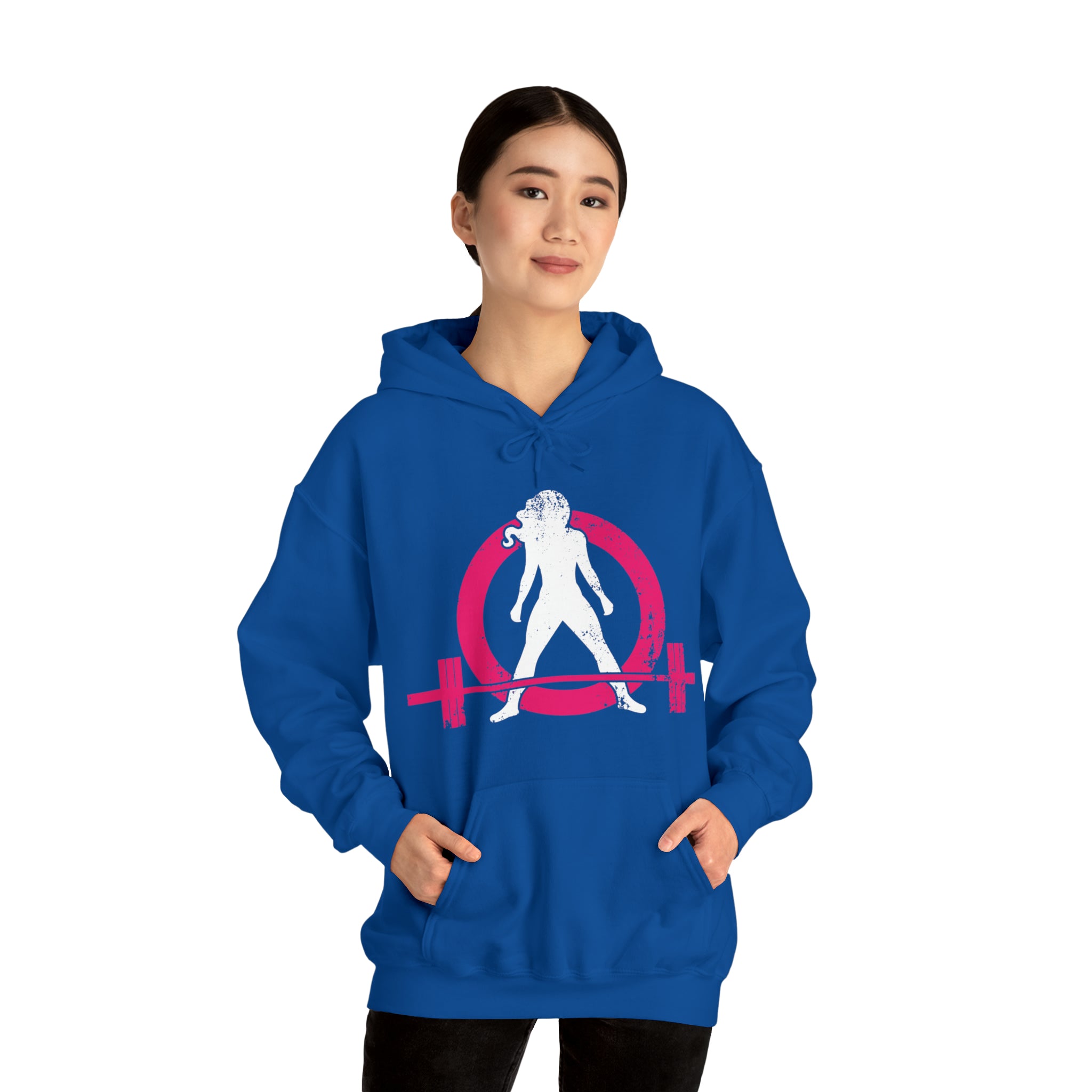 Classic Hoodie (Best Seller) - Unisex Heavy Blend Hooded Sweatshirt - Color Distressed Logo - Plain Back