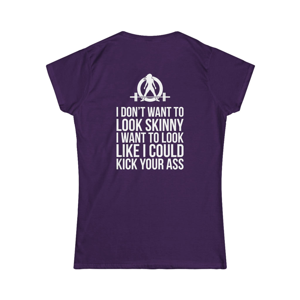 Kick Your Ass - Women's Softstyle Tee - White Logo - V2