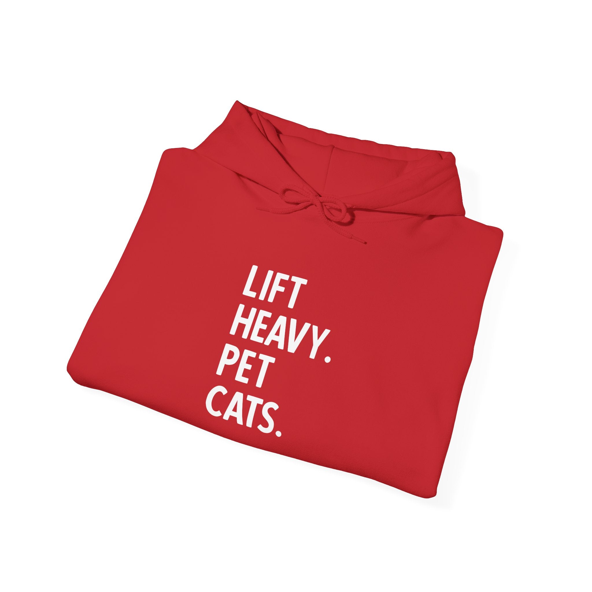 Lift Heavy Pet Cats - Unisex Heavy Blend Hooded Sweatshirt - White Logo