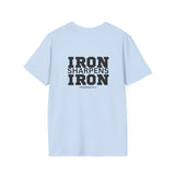 Iron Sharpens Iron - Unisex Softstyle T-Shirt - Black Logo Front & Back
