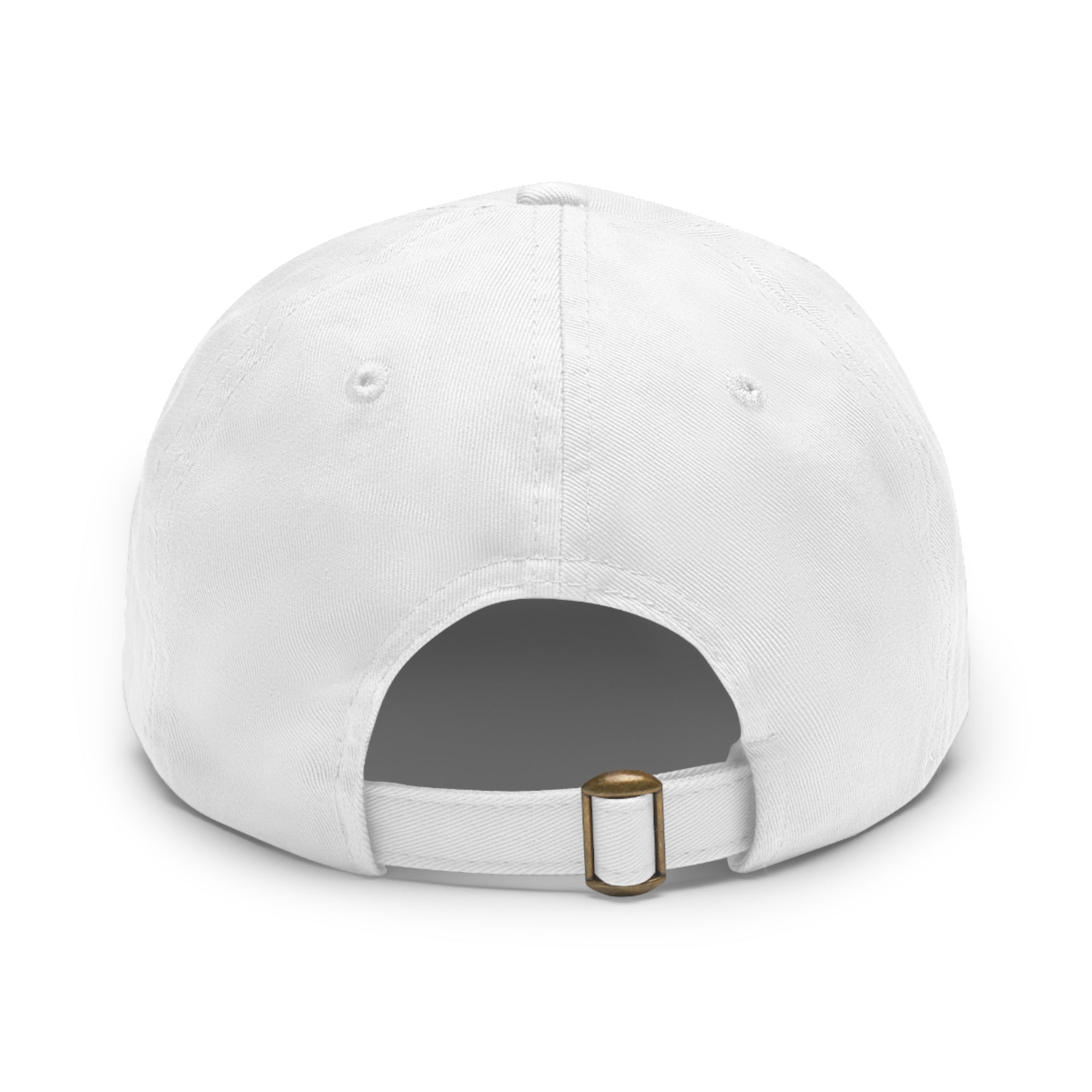 Coffee & Barbells - Dad Hat with Leather Patch (Rectangle) - White Font