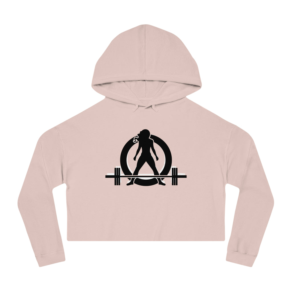 Women’s Cropped Hooded Sweatshirt - Black Classic Logo