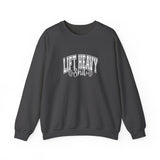 Lift Heavy Shit - Unisex Heavy Blend™ Crewneck Sweatshirt - White Logo on Front