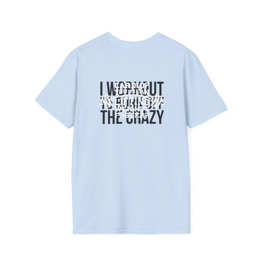 Cardio = Lift Weights Faster - Unisex Softstyle T-Shirt - Logo Front & Back