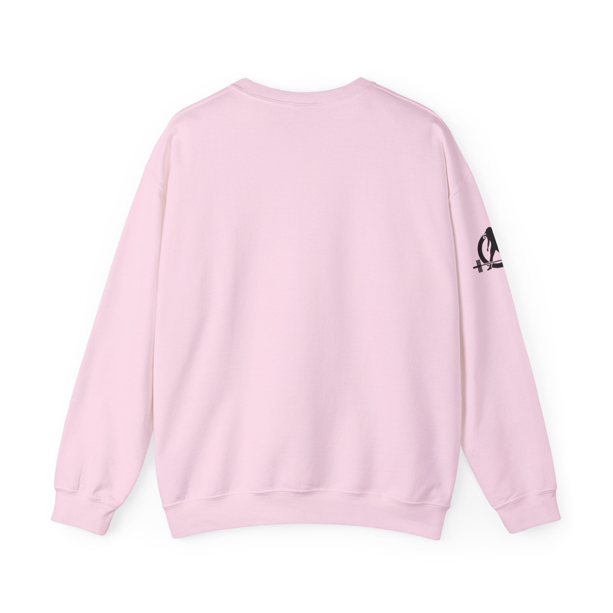 She is STRONG - Unisex Heavy Blend™ Crewneck Sweatshirt - Front Black Logo - Plain Back