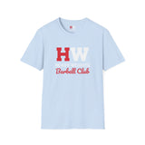 Heavy Weights Barbell Club  - Unisex Softstyle T-Shirt - Black Logo - Plain Back