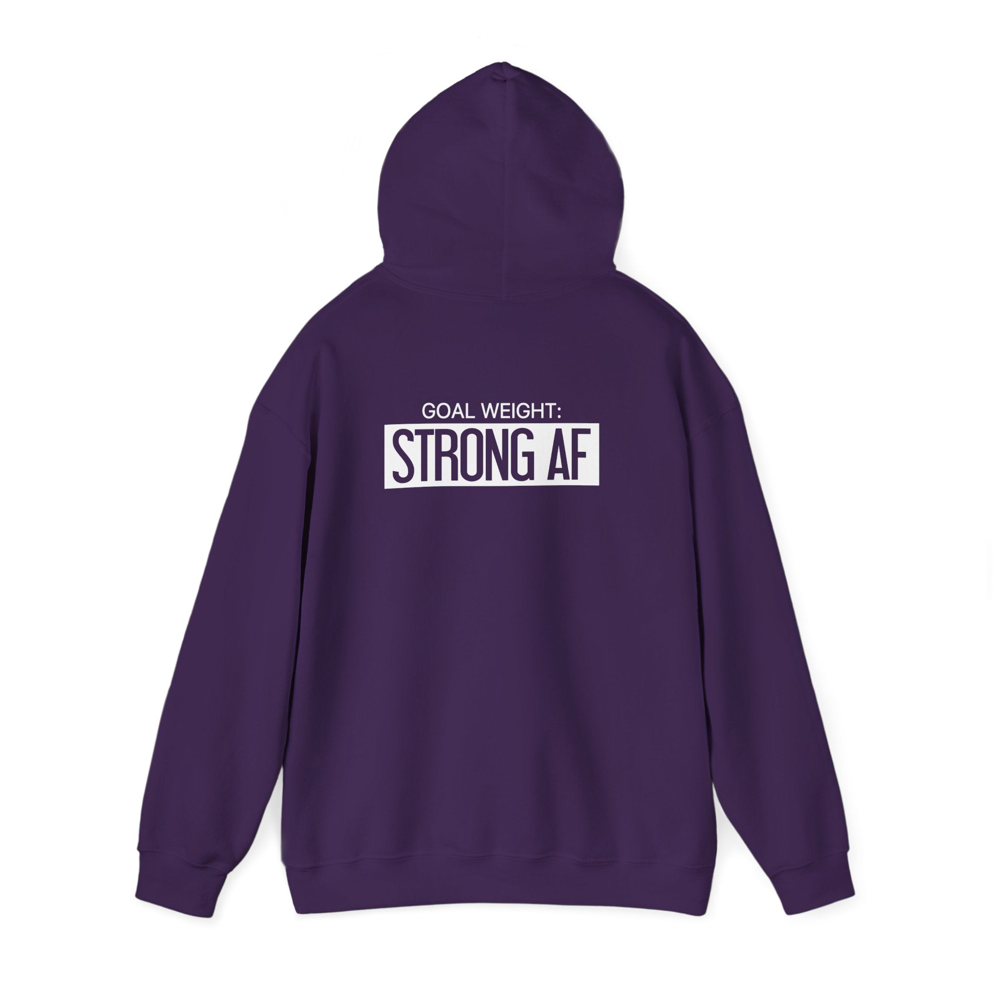Goal Weight Strong AF - Unisex Heavy Blend Hooded Sweatshirt  - White Logo
