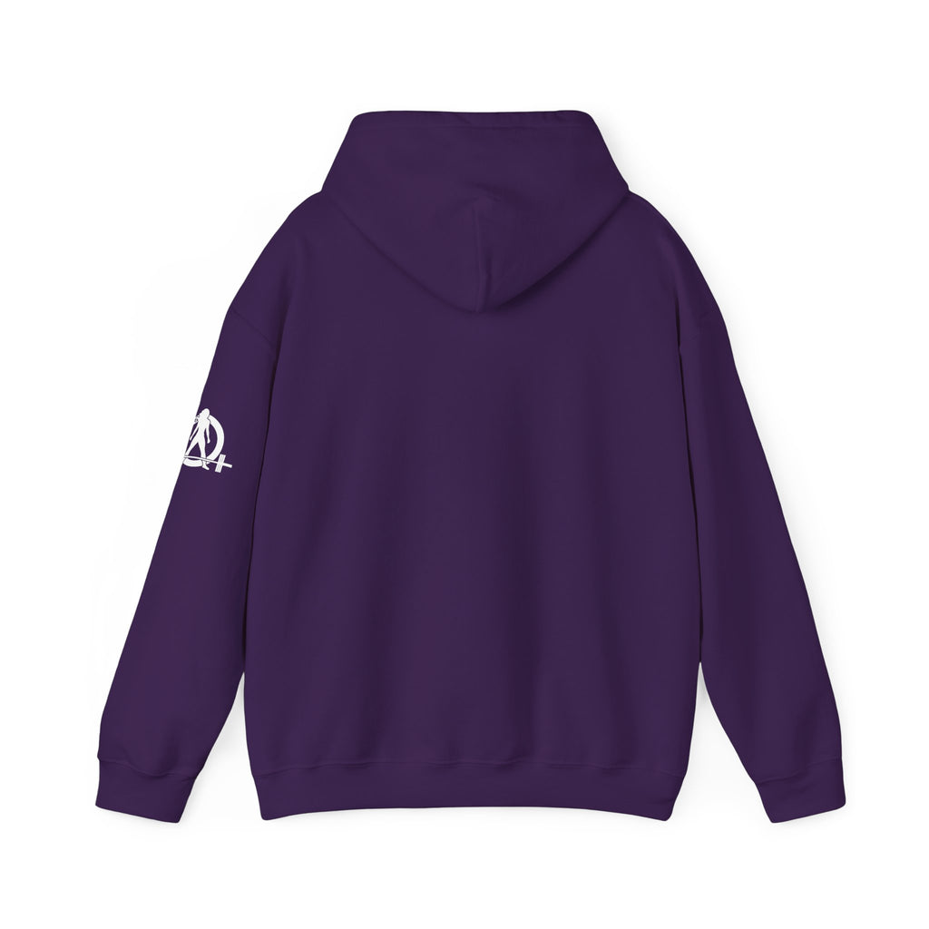 45 + 45 = 135  - Unisex Heavy Blend Hooded Sweatshirt  - White Print on Front & Arm