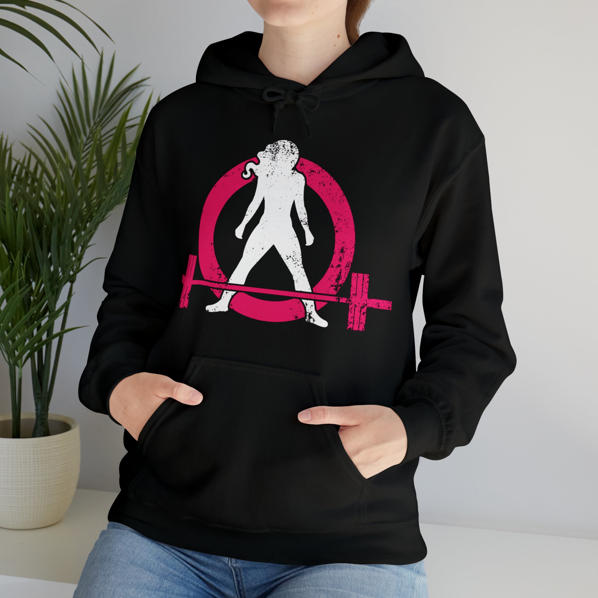 COFFEE and a Barbell - Unisex Heavy Blend Hooded Sweatshirt - Dark Logo