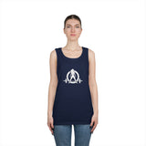Unisex Heavy Cotton Tank Top -  White Logo - Kick Your Ass