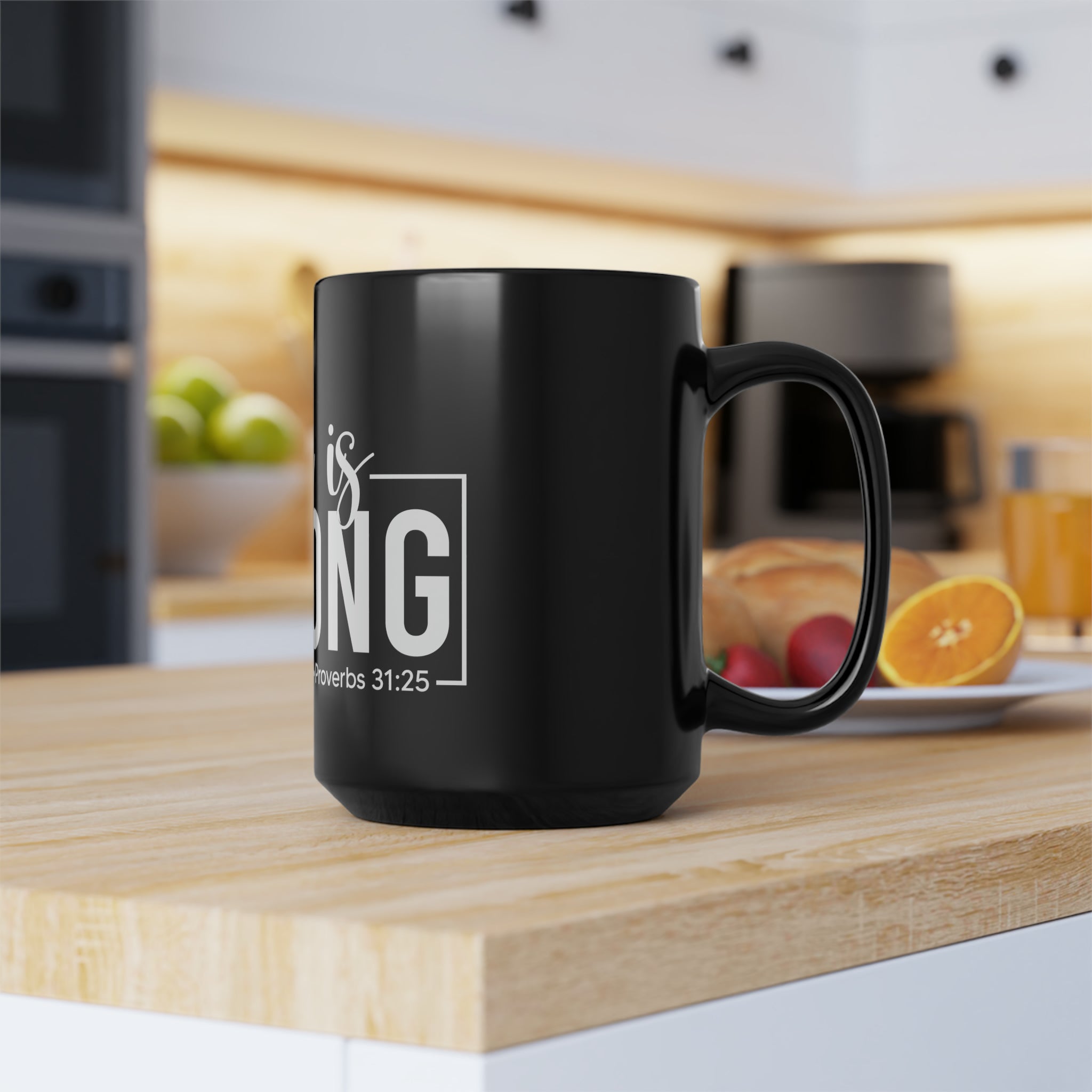 She Is STRONG - 15oz Mug - Black