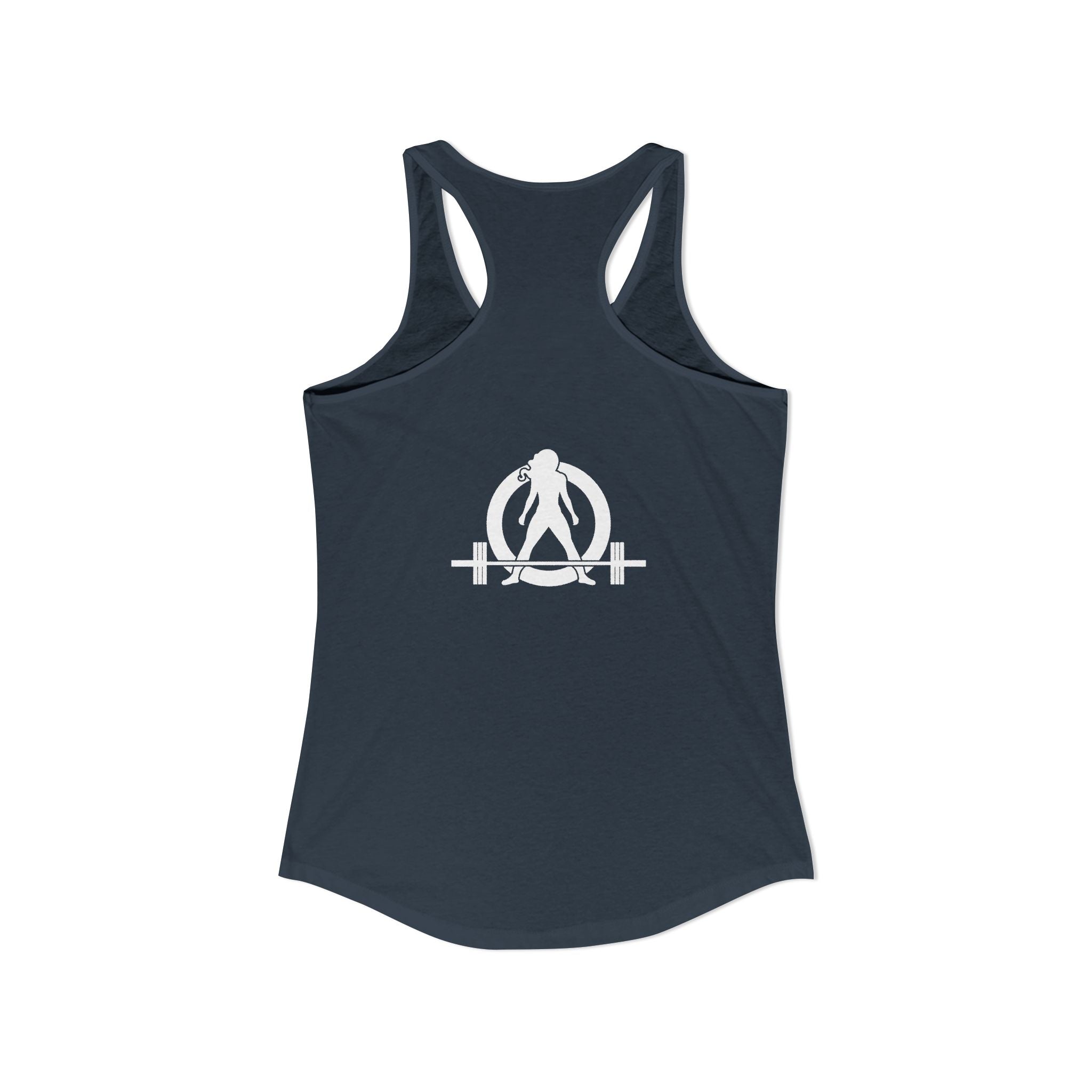 45 + 45 = 135 - Women's Ideal Racerback Tank - White Print Front & Back