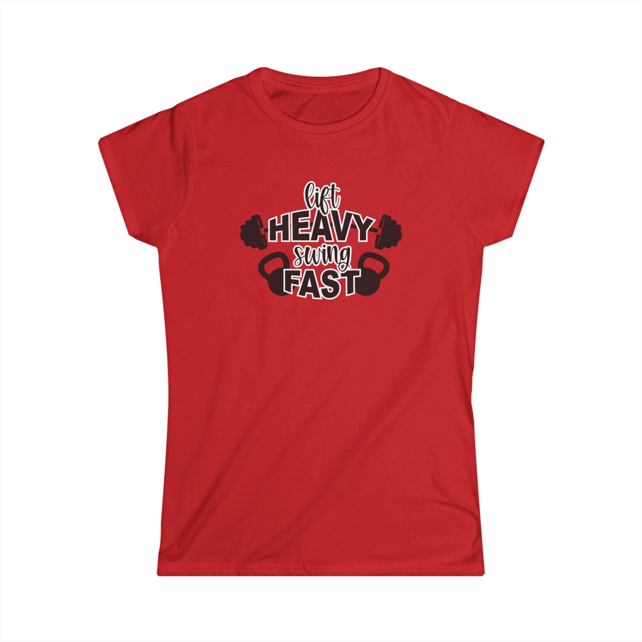 Lift Heavy Swing Fast - Women's Softstyle Tee - Front Back Logo