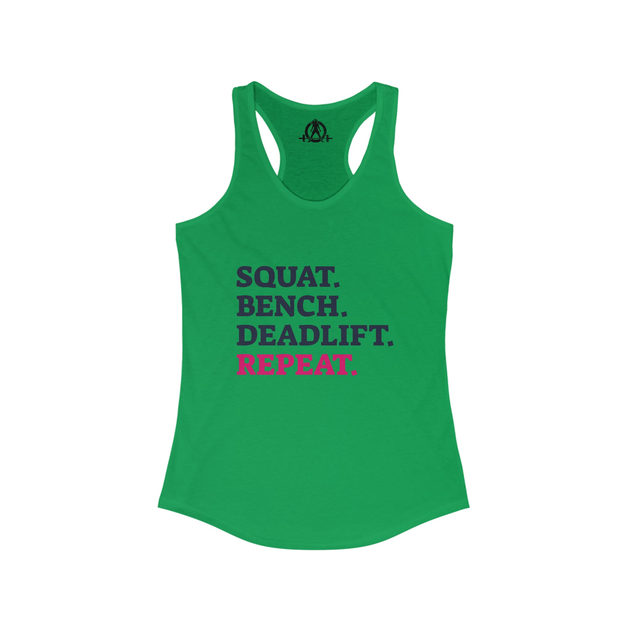 Squat Bench Deadlift Repeat - Women's Ideal Racerback Tank - Pink - Light - Plain Back