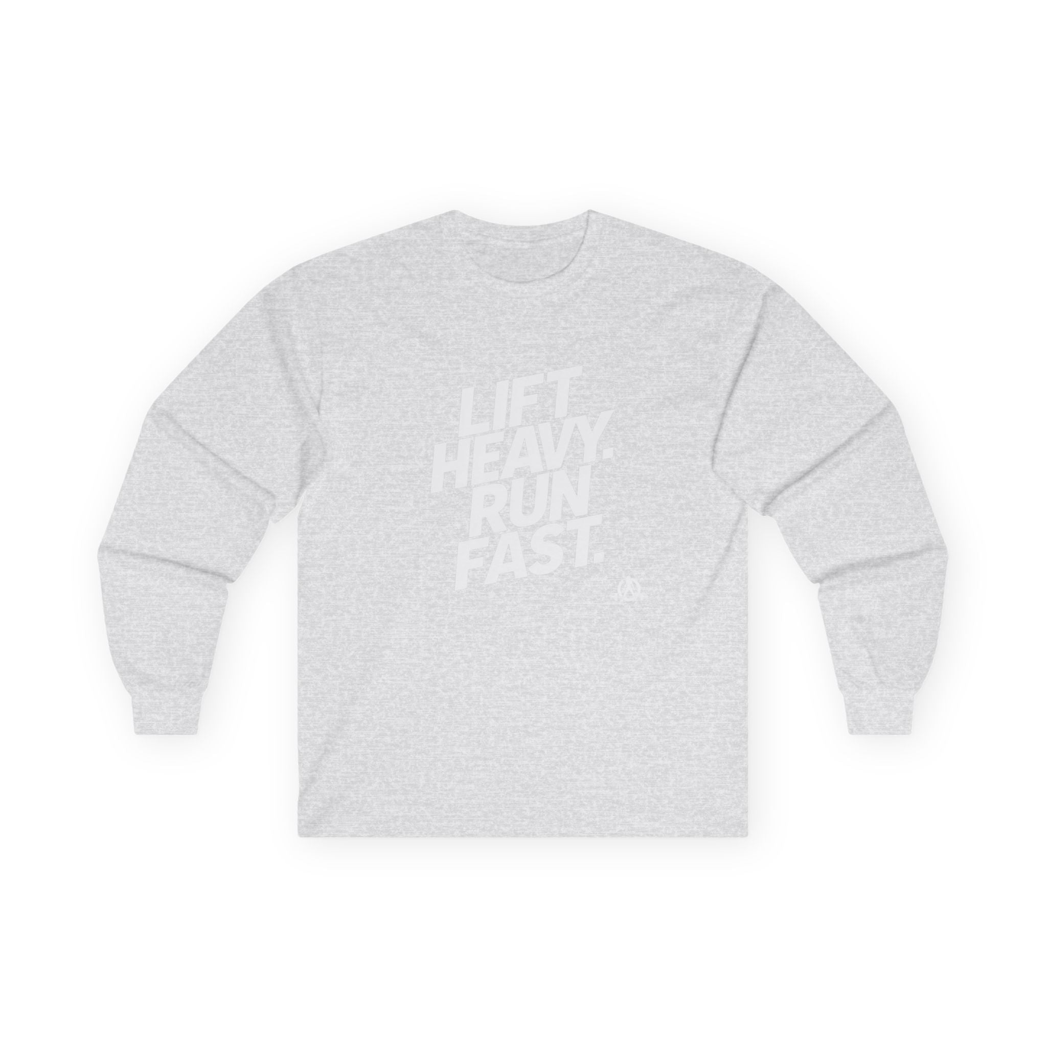 Lift Heavy Run Fast - Ultra Cotton Long Sleeve Tee - White Logo Front