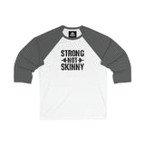 3\4 Sleeve Baseball Tee - Strong Not Skinny - Black Logo