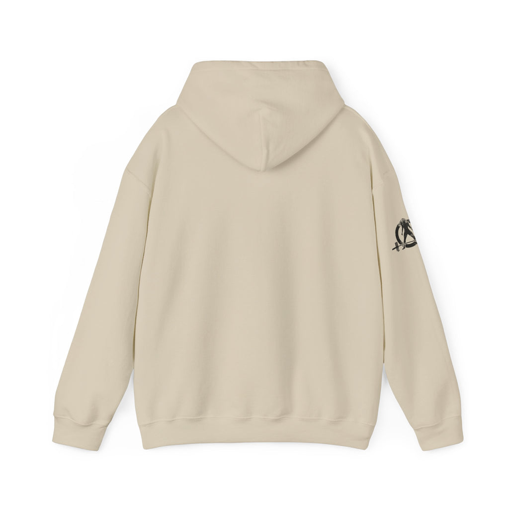 45 + 45 = 135 - Unisex Heavy Blend Hooded Sweatshirt  - Front Black & Shoulder Logo
