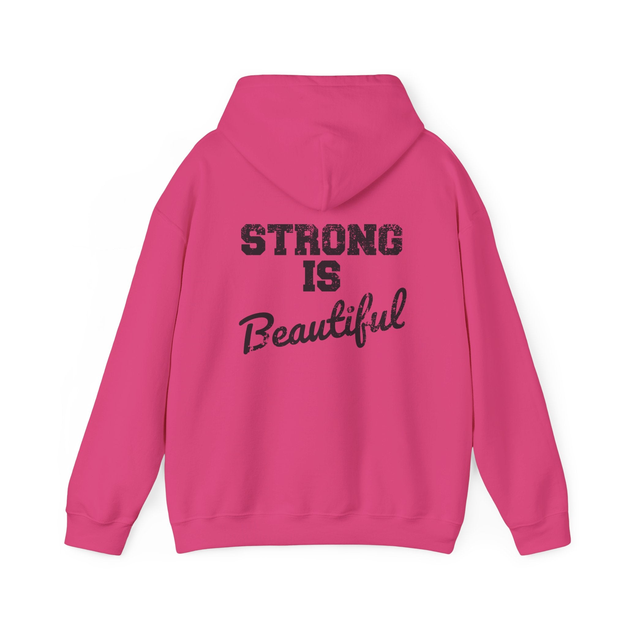 Strong Is Beautiful - Distressed Black Logo - Unisex Heavy Blend Hooded Sweatshirt