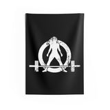 Indoor Wall Tapestries - Black - White Distressed Logo