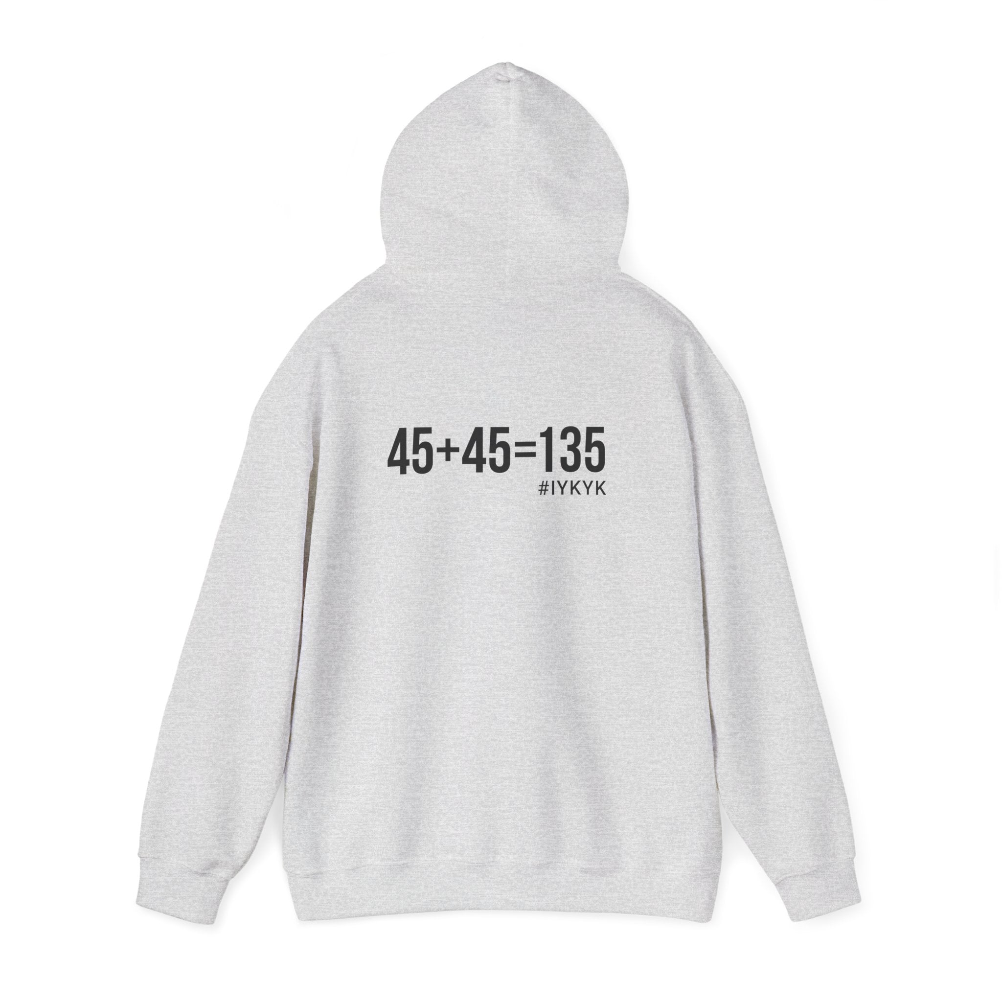 45 + 45 = 135 - Unisex Heavy Blend Hooded Sweatshirt  - Black Logo