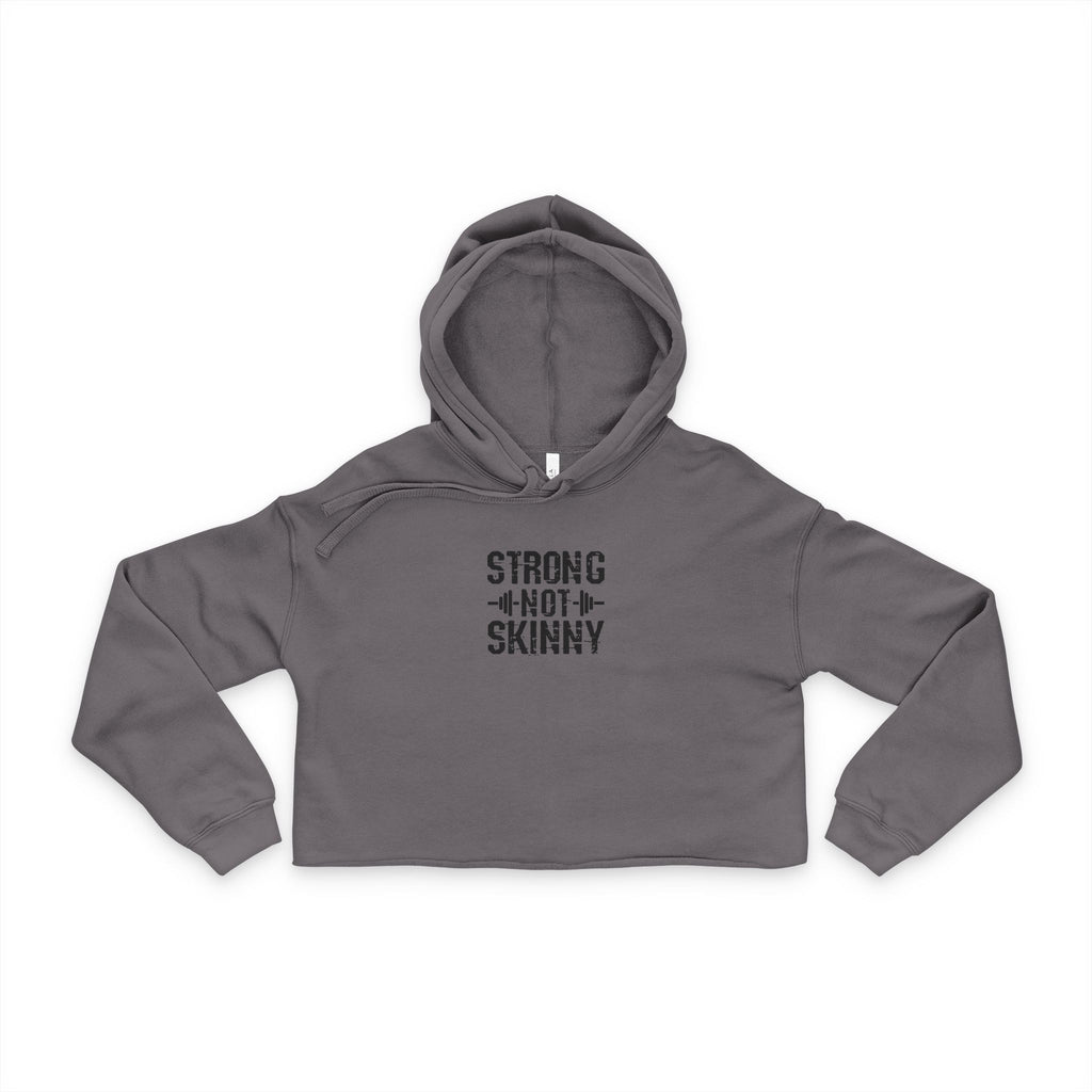 Strong Not Skinny - Cropped Hoodie - Black Logo