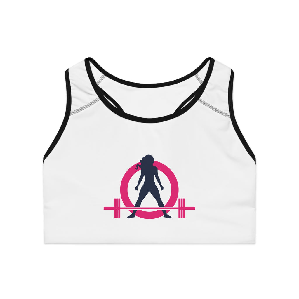 WWLW Sports Bra (AOP) - Classic Logo - White