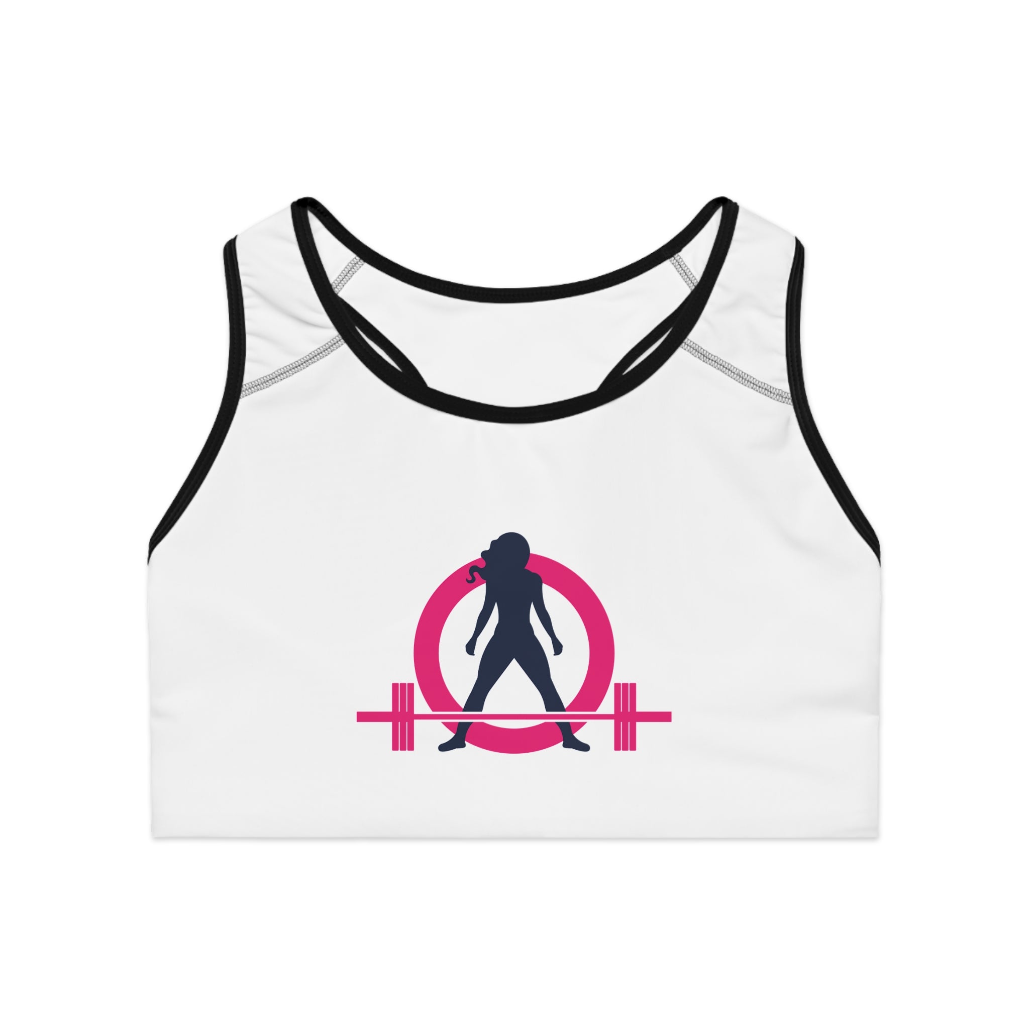 WWLW Sports Bra (AOP) - Classic Logo - White