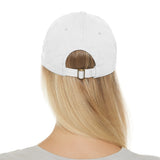 Coffee & Barbells - Dad Hat with Leather Patch (Rectangle) - White Font