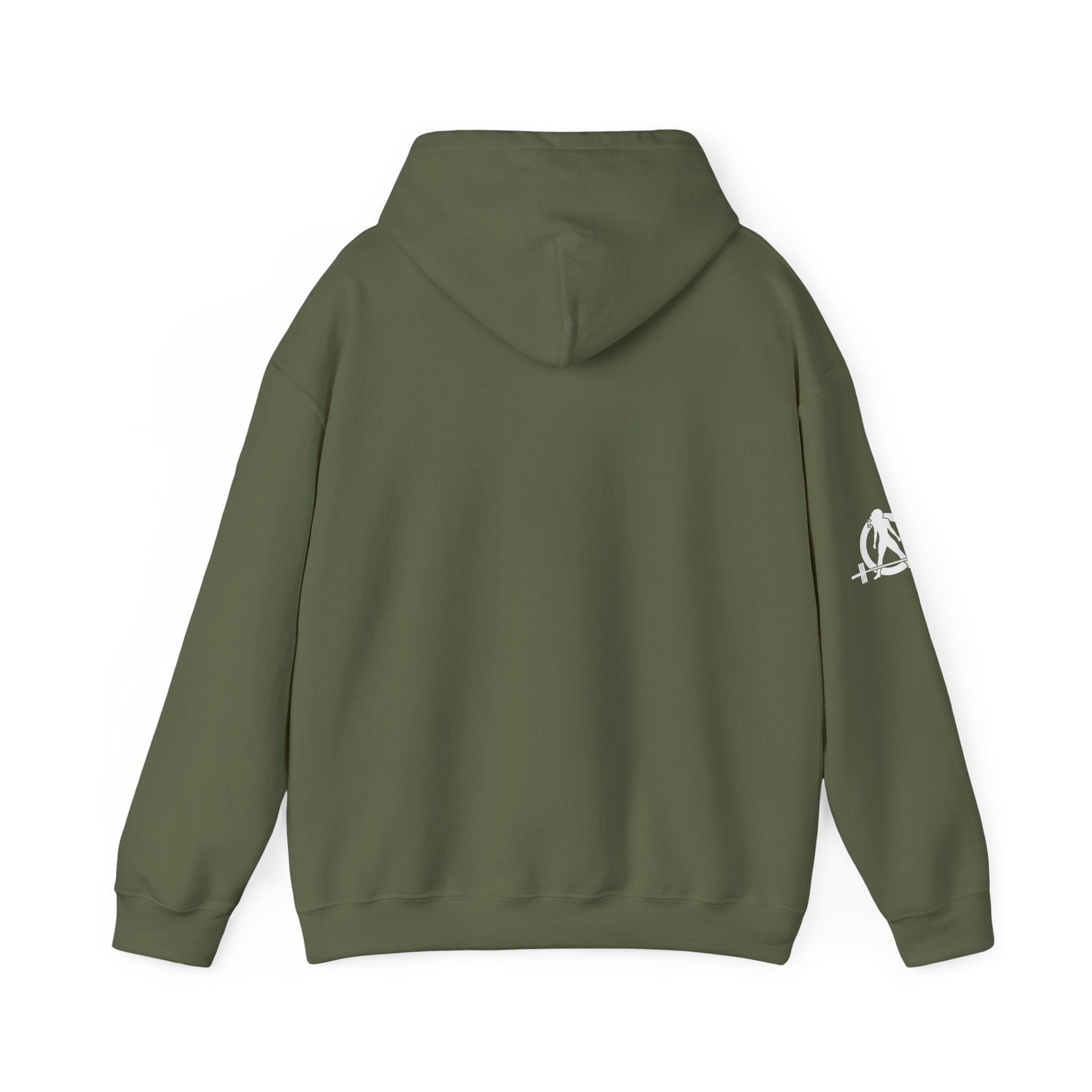 Goal Weight Strong AF - Unisex Heavy Blend Hooded Sweatshirt  - White Logo Front & Right Arm