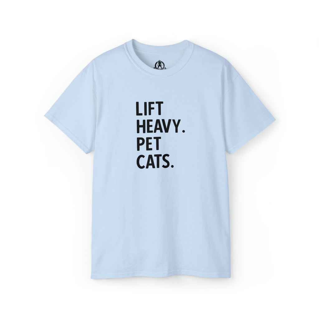 Lift Heavy Pet Cats - Unisex Ultra Cotton Tee - Black Logo