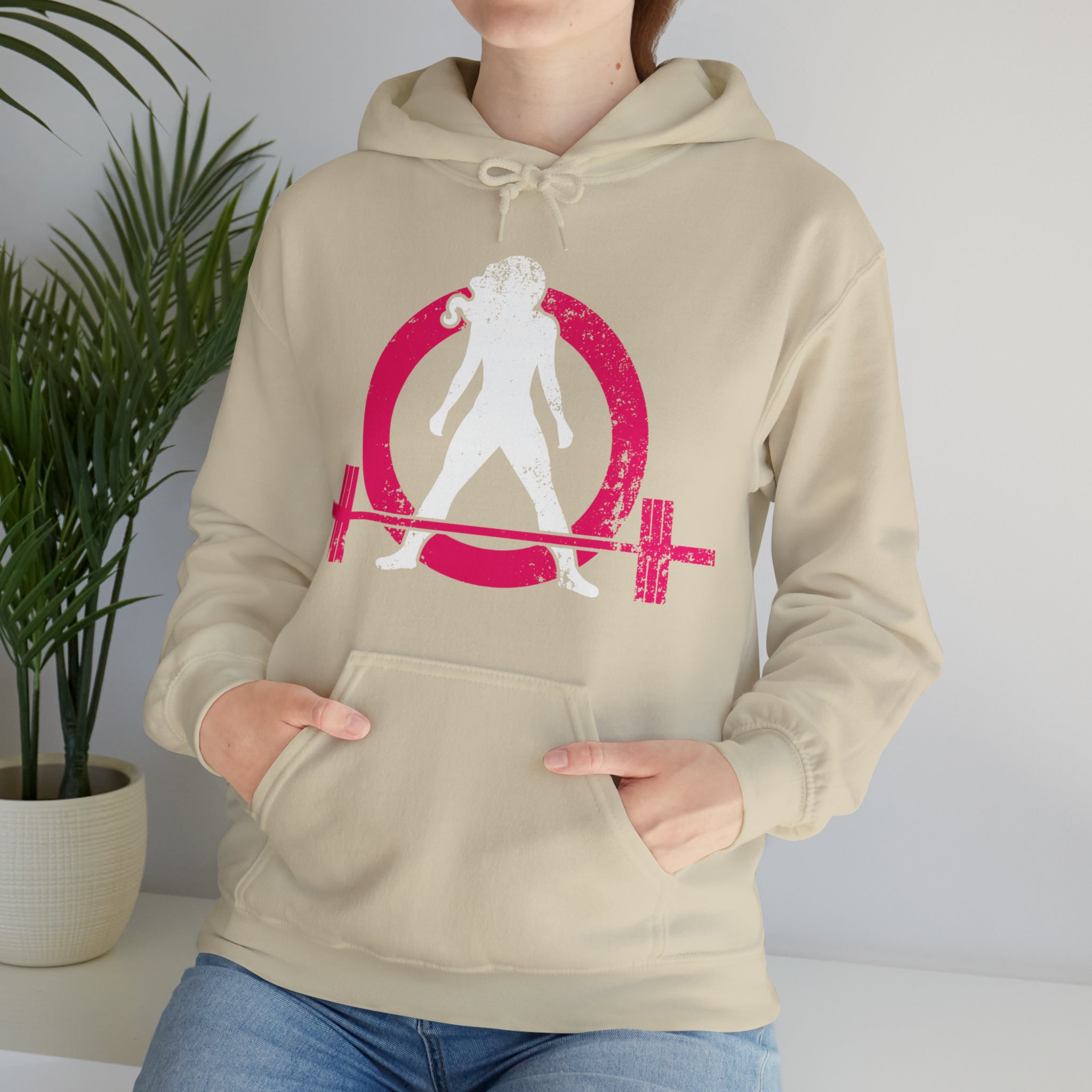 COFFEE and a Barbell - Unisex Heavy Blend Hooded Sweatshirt - Dark Logo