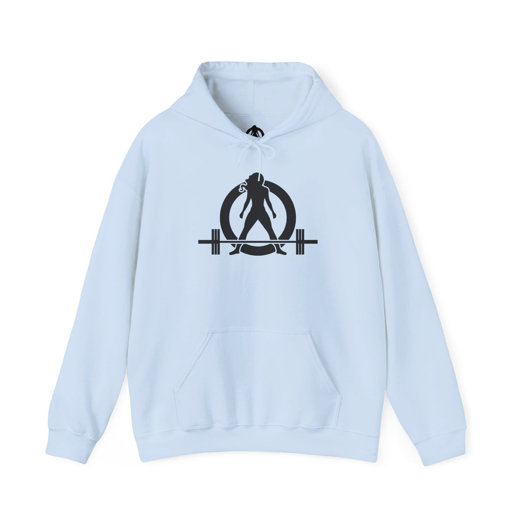 Lift Heavy Run Fast - Unisex Heavy Blend Hooded Sweatshirt  - Front & Back Black Logo