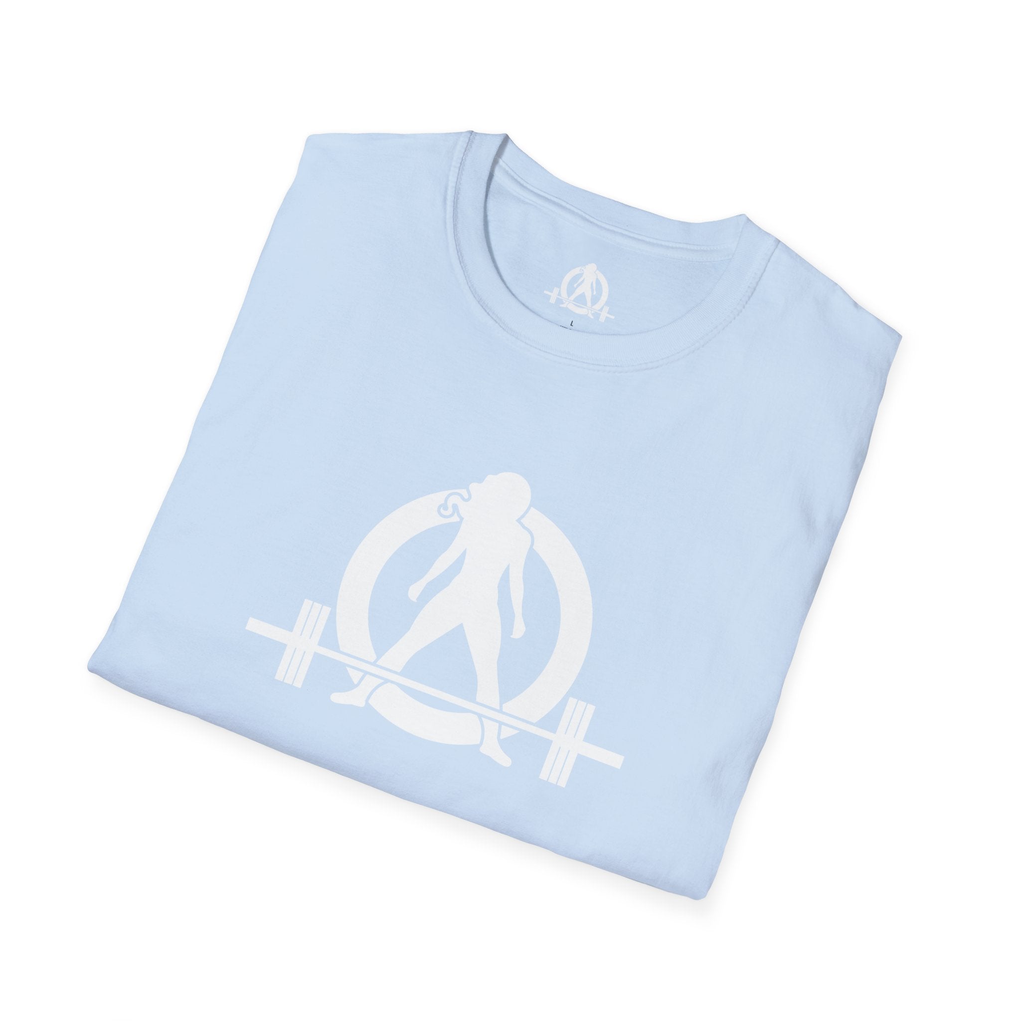 Cardio = Lift Weights Faster - Unisex Softstyle T-Shirt - White Logo Front & Back