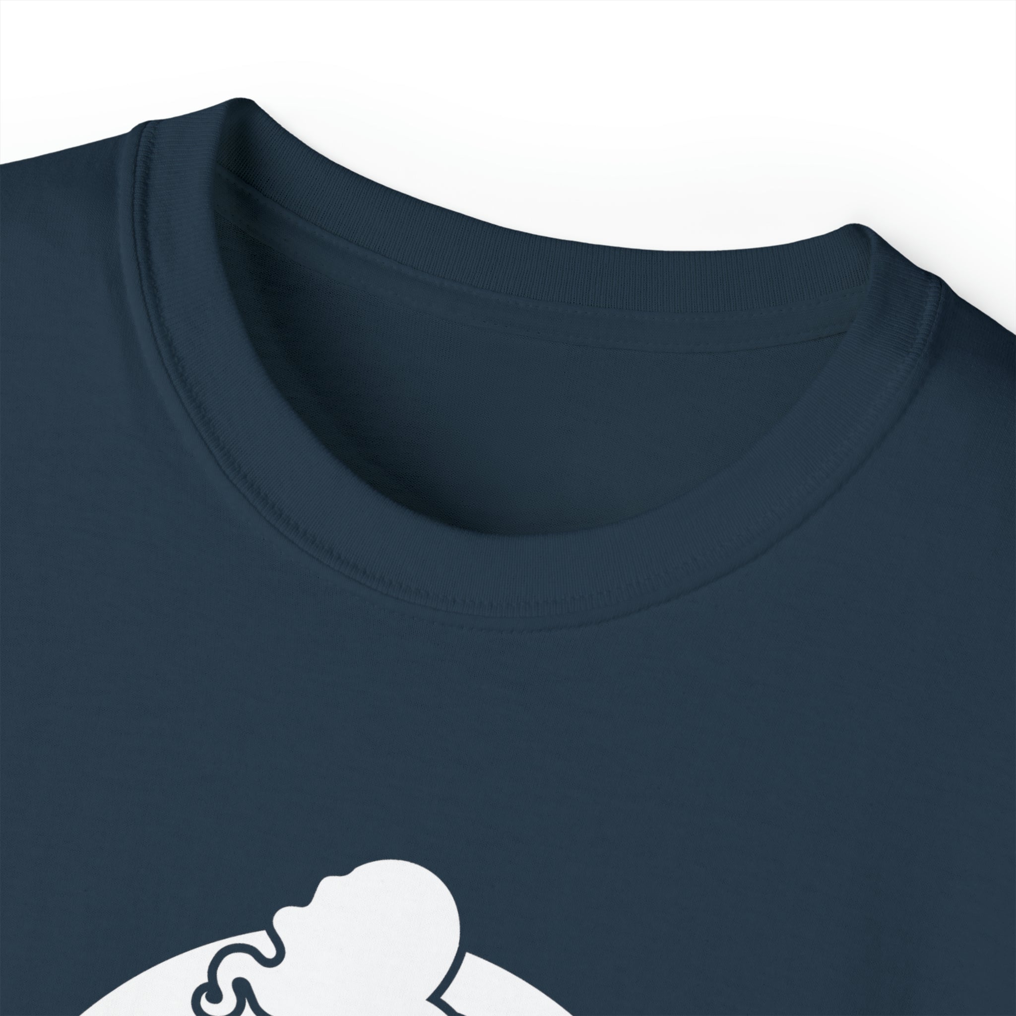 Unisex Ultra Cotton Tee - Classic White Logo - Plain Back