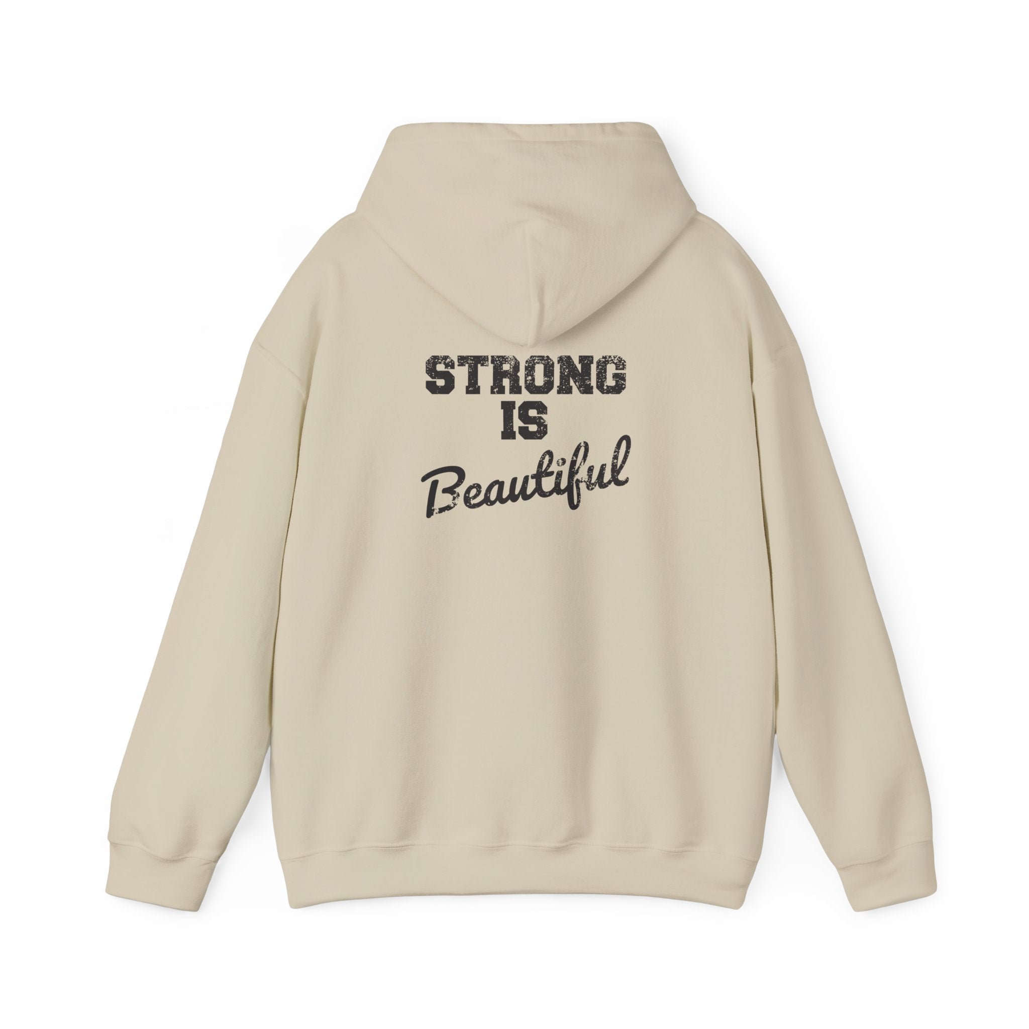 Strong Is Beautiful - Distressed Black Logo - Unisex Heavy Blend Hooded Sweatshirt