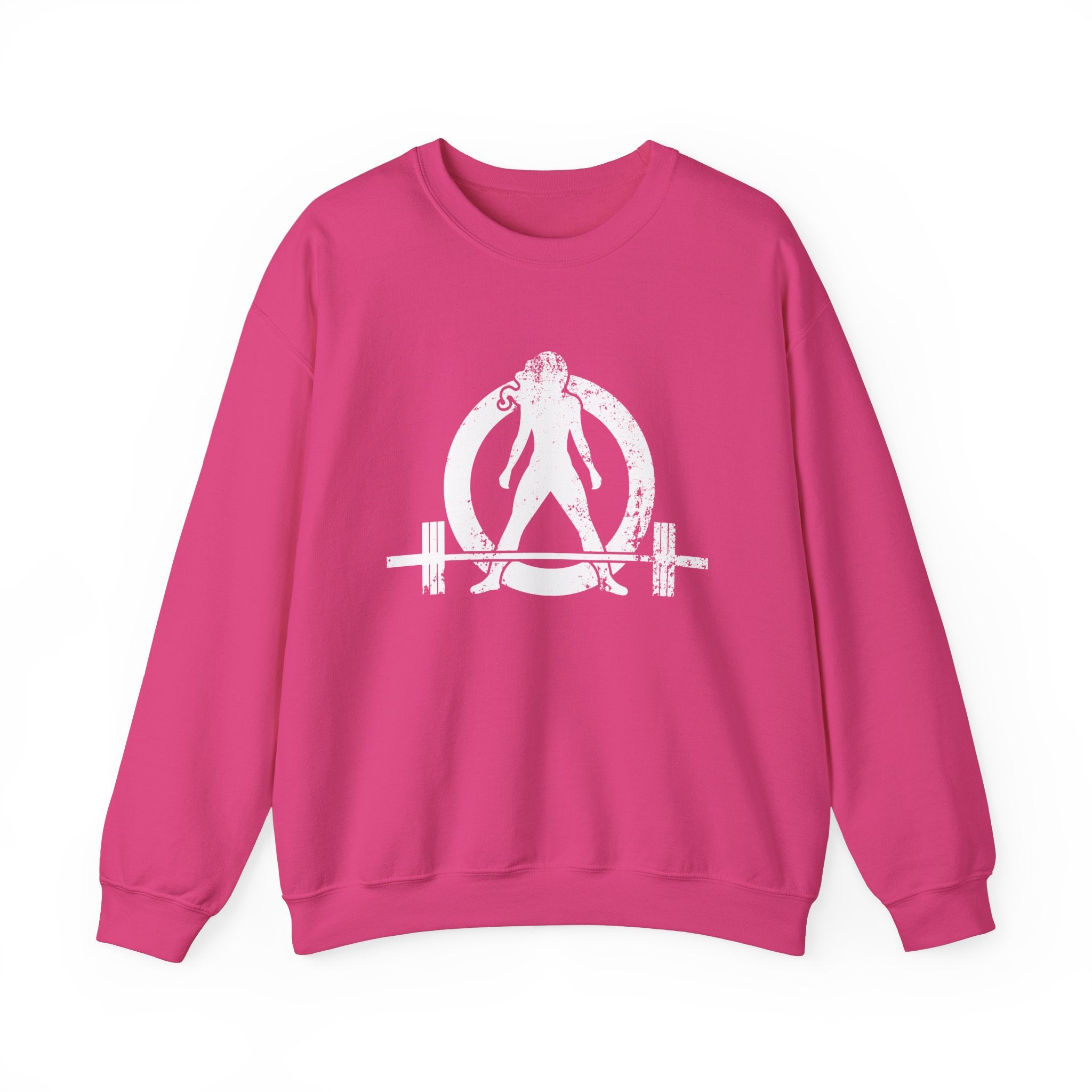 Distressed Logo - Unisex Heavy Blend™ Crewneck Sweatshirt - White Logo