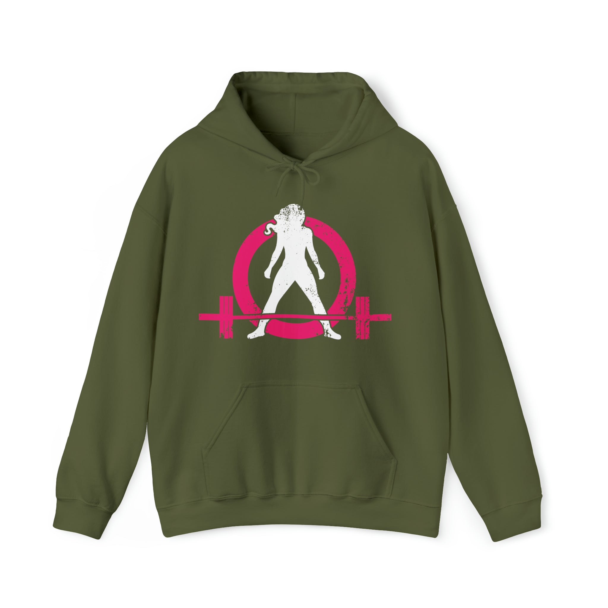 Classic Hoodie (Best Seller) - Unisex Heavy Blend Hooded Sweatshirt - Color Distressed Logo - Plain Back