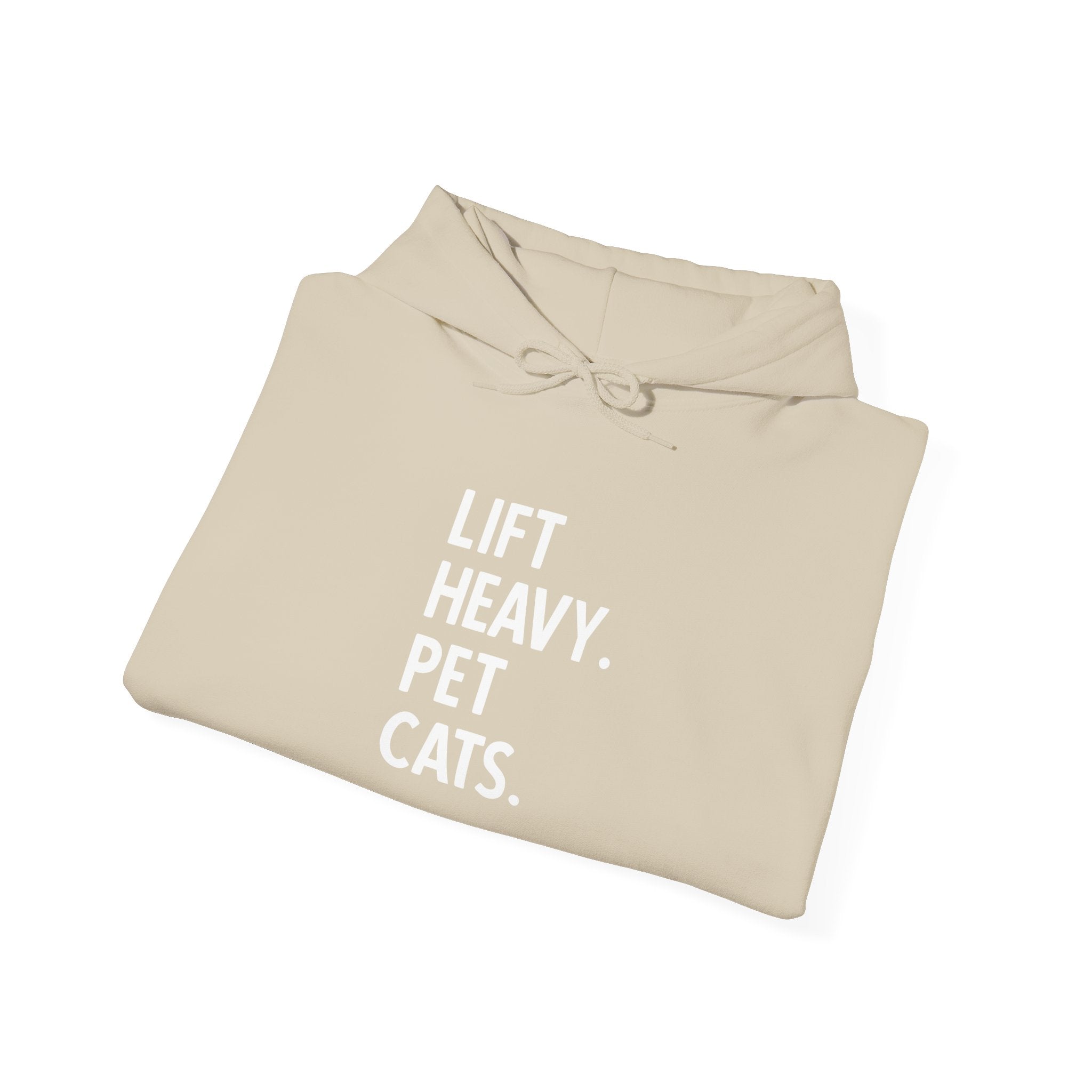 Lift Heavy Pet Cats - Unisex Heavy Blend Hooded Sweatshirt - White Logo