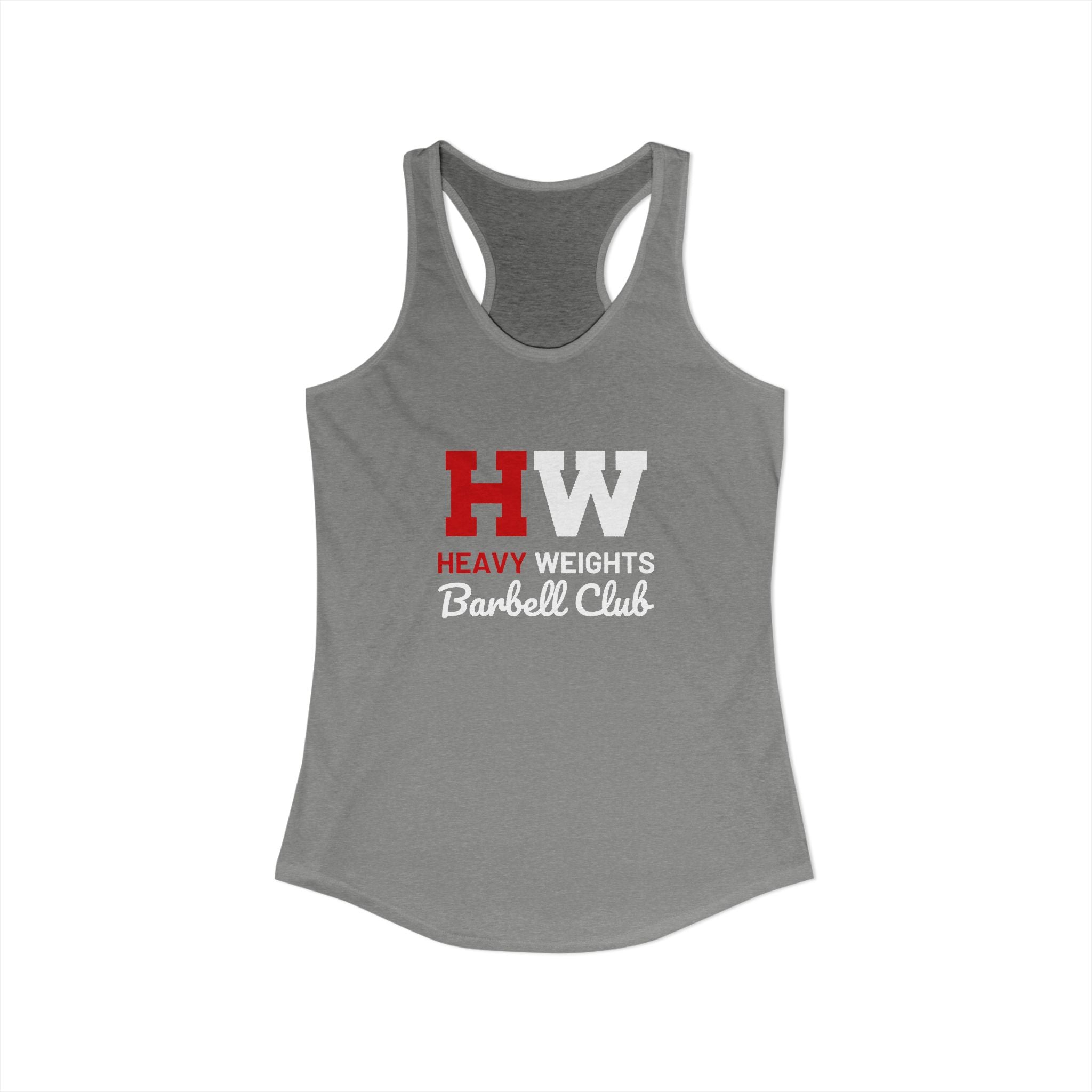 Heavy Weights Barbell Club - Women's Ideal Racerback Tank - Classic Logo - Plain Back