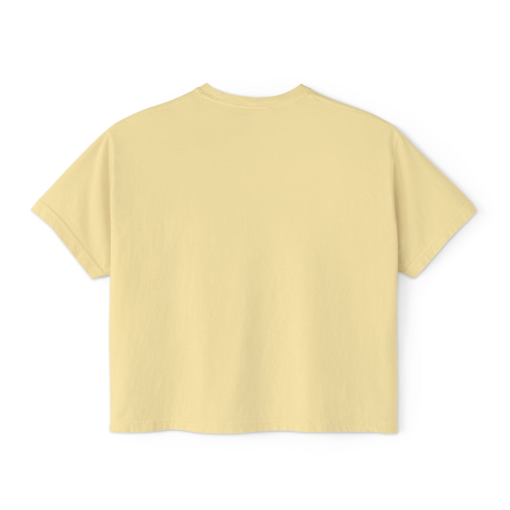 Women's Boxy Tee - Color Distressed Logo Front Plain Back