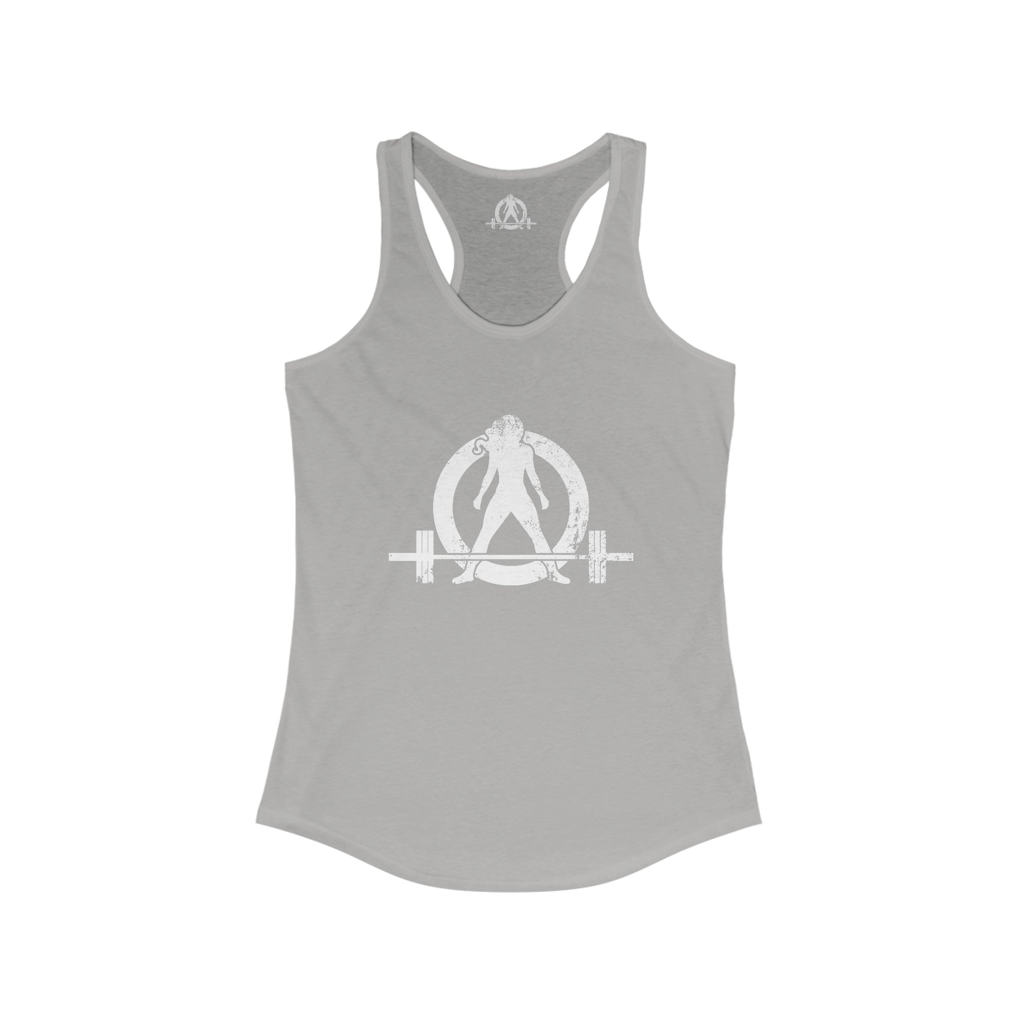 Distressed White Logo - Racer Back Tank Top - Women's Ideal Racerback Tank (BEST SELLER)
