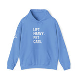 Lift Heavy Pet Cats - Unisex Heavy Blend Hooded Sweatshirt - White Front Logo