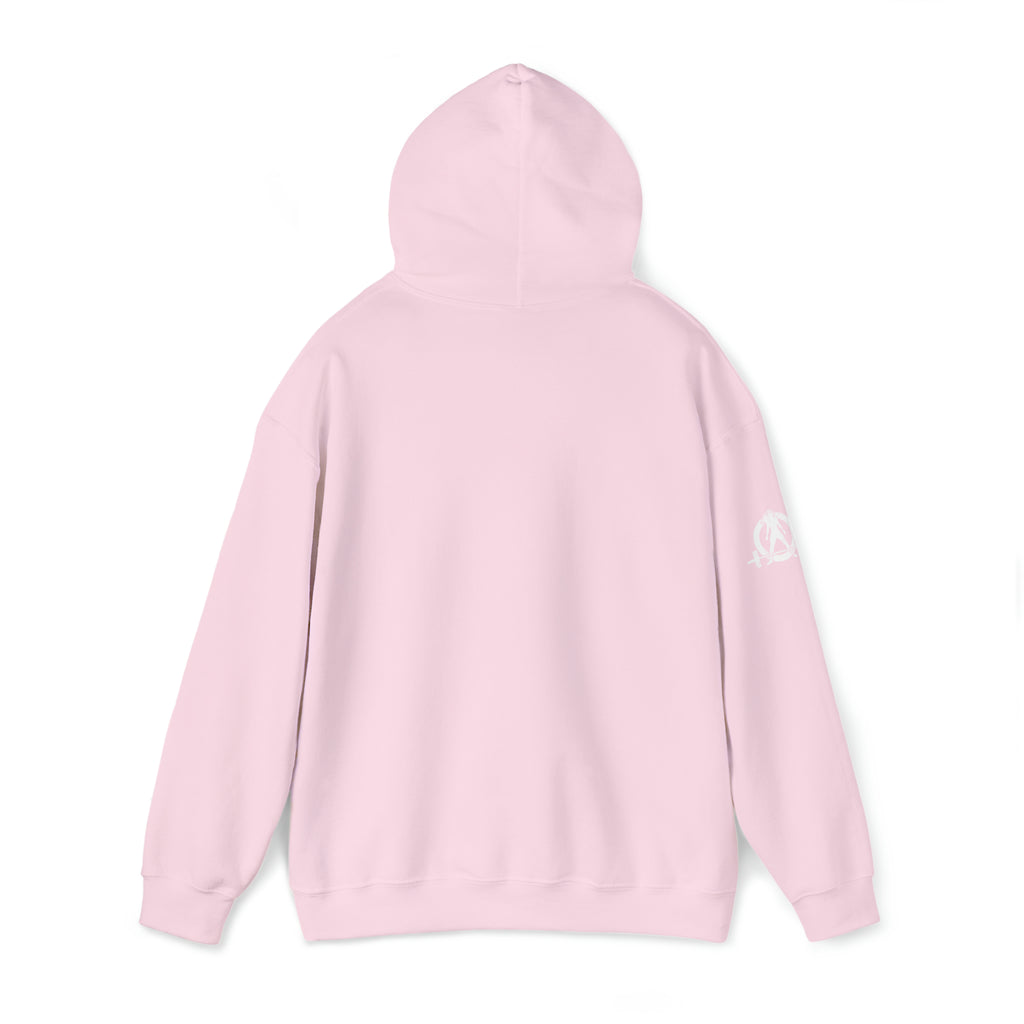 Squat Bench Deadlift Repeat - Unisex Heavy Blend Hooded Sweatshirt - Dark Logo - Pink - Plain Black