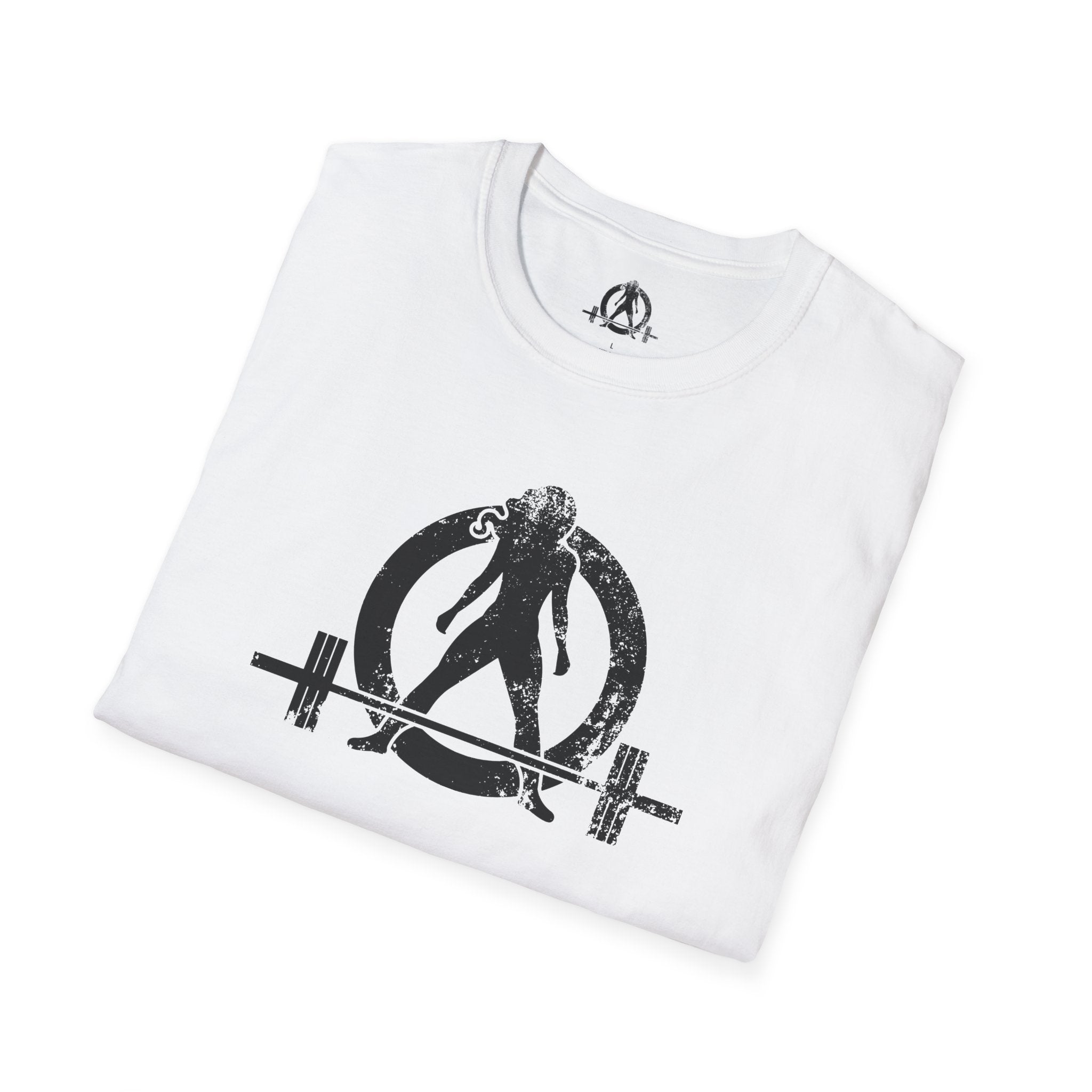 Unisex Softstyle T-Shirt - Black Distressed Logo - Plain Back (BEST SELLER)