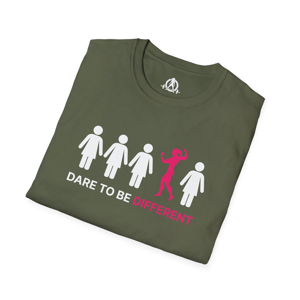 Dare To Be Different - Flex - Unisex Softstyle T-Shirt - Logo Front Plain Back