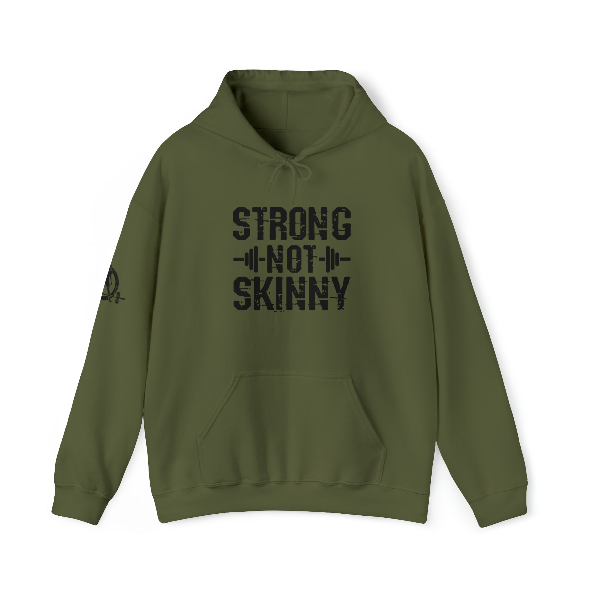 Strong Not Skinny - Unisex Heavy Blend Hooded Sweatshirt - Black Front Logo
