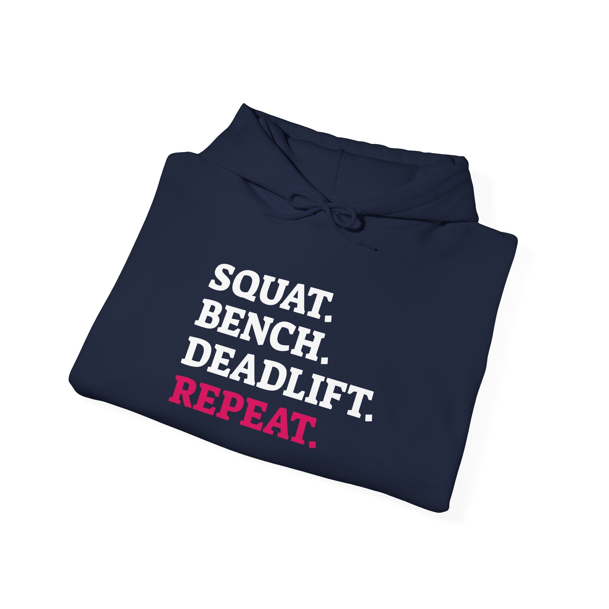 WWLW “Squat • Bench • Deadlift • Repeat” Hoodie - Front Logo & Side Arm